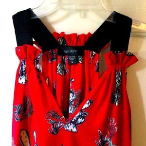 Karen Kane red cactus print tank M medium